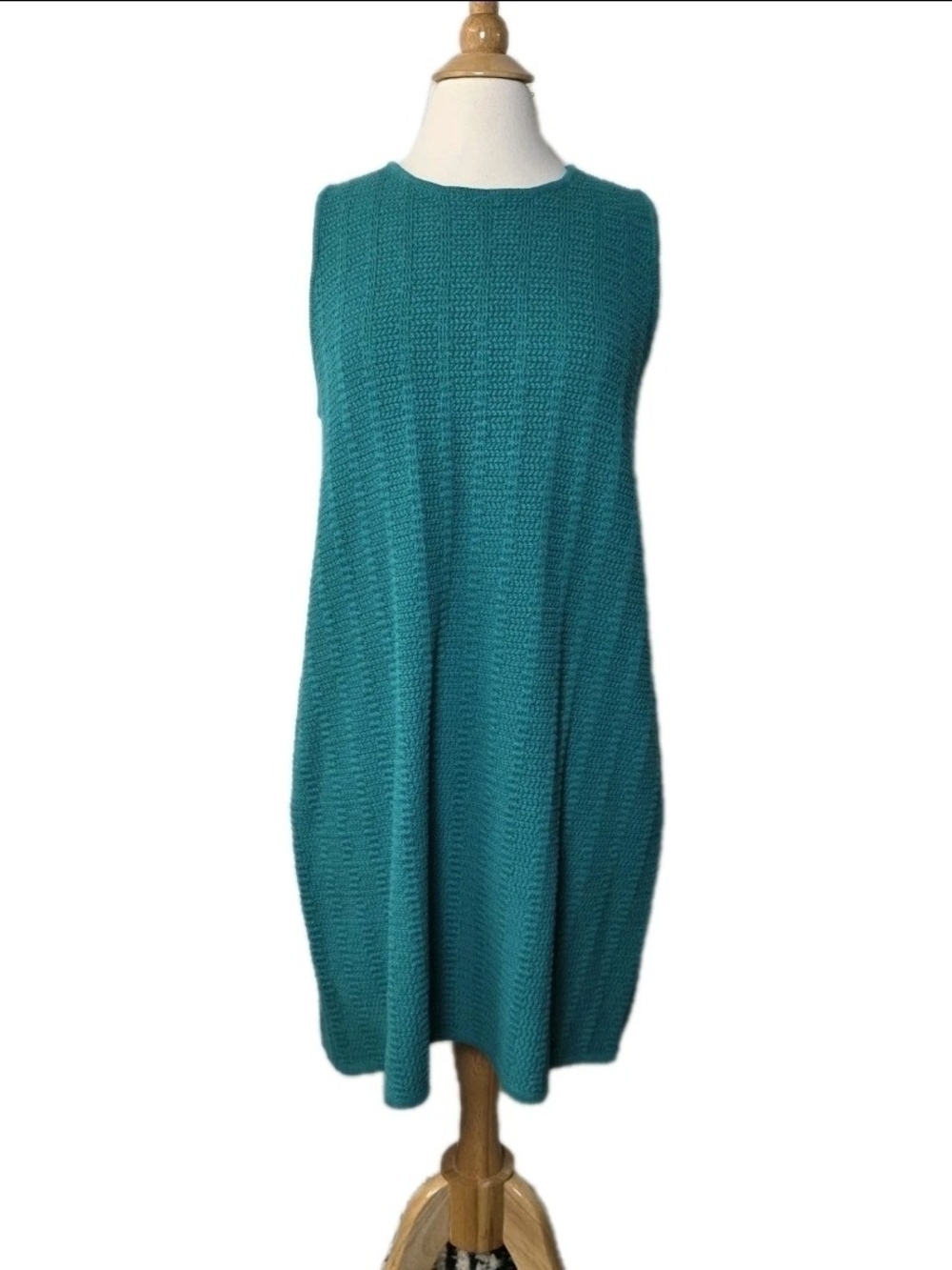 Boden Crochet Tie Back Shift Dress  Sz 16 18 100% Cotton  Sleeveless Teal NWT